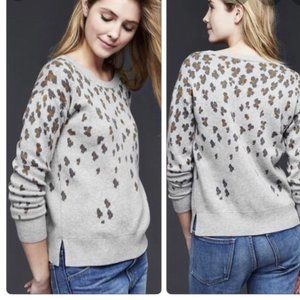 Gap merino wool leopard print sweater